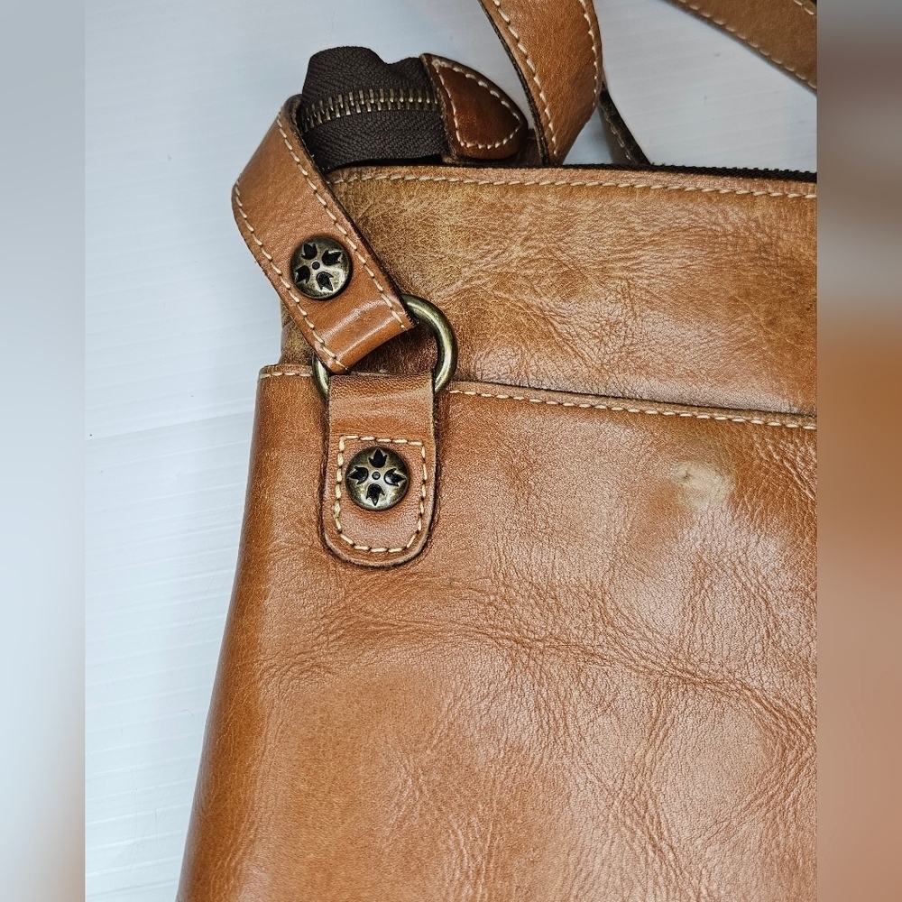 Patricia Nash Stripes Sling Florence Tuscan Crossbody Bag Leather Hand Tooled - Picture 7 of 9
